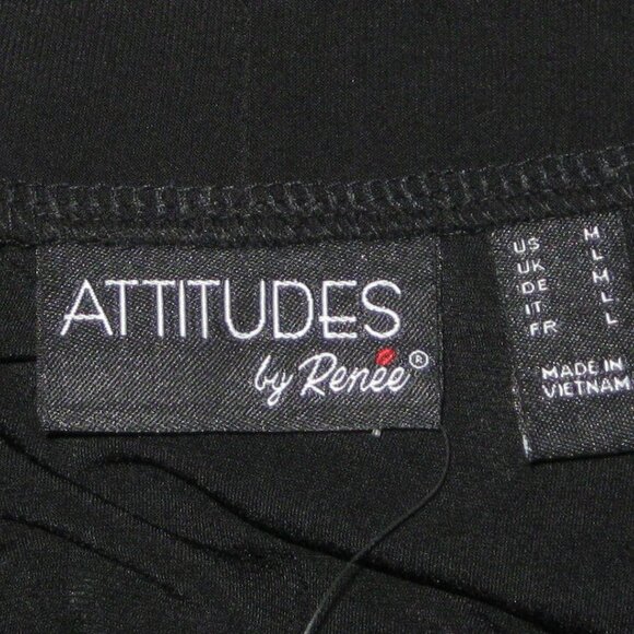 Attitudes by Renee Black Como Jersey Fringe Jacket M NWT - Picture 6 of 7